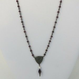 Vintage Artisan Crafted Museum ATARA Sterling Choker Necklace 925 NGA Pendant